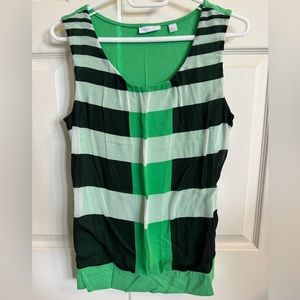 NY&Co Green/Black Tank Top Size Small